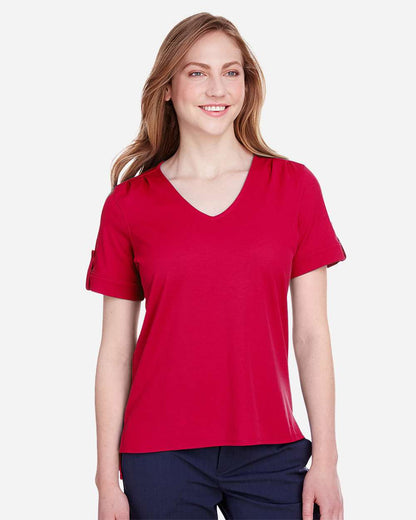 Women's CrownLux PerformanceÂ® Plaited Rolled Sleeve Shirt