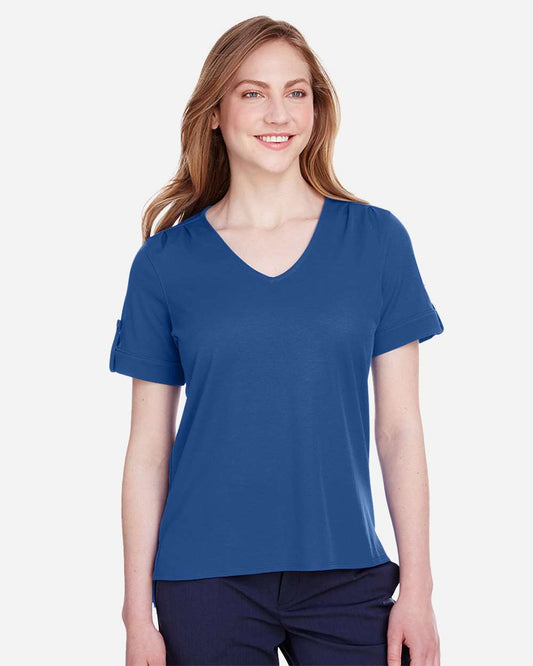 Women's CrownLux PerformanceÂ® Plaited Rolled Sleeve Shirt