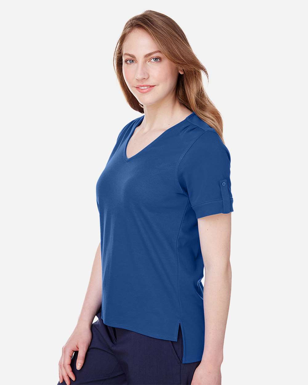 Women's CrownLux PerformanceÂ® Plaited Rolled Sleeve Shirt