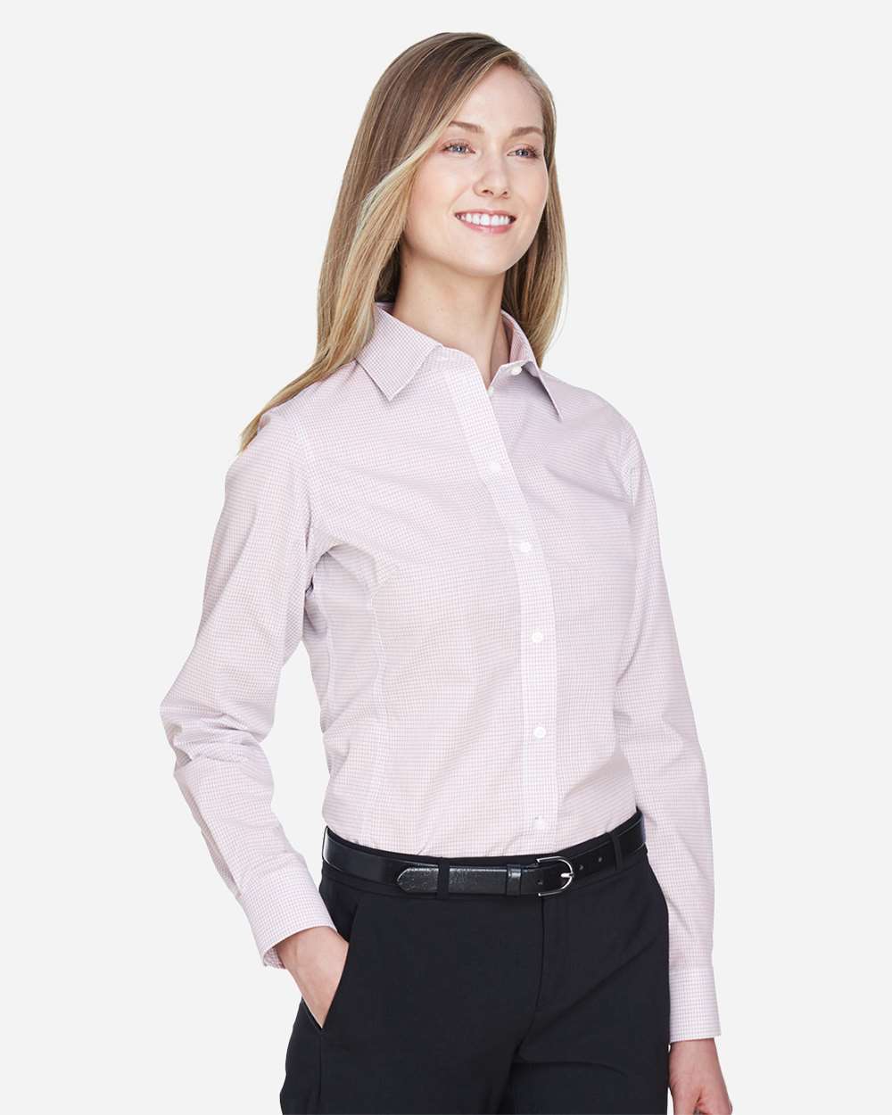 Women's Crown CollectionÂ® Micro Tattersall Woven Dress Shirt