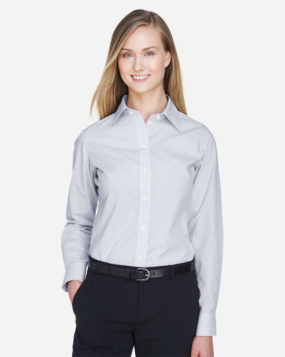 Women's Crown CollectionÂ® Micro Tattersall Woven Dress Shirt