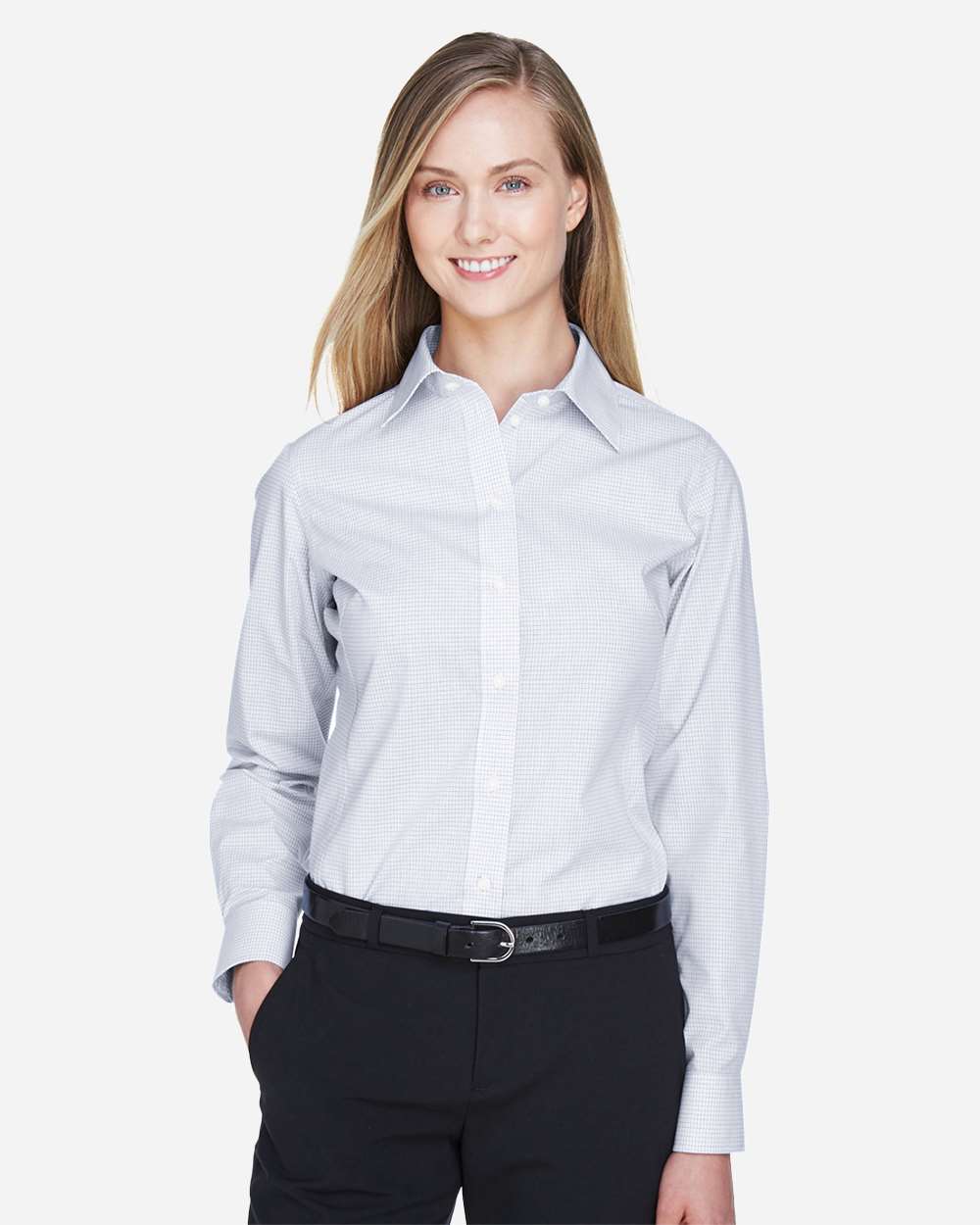 Women's Crown CollectionÂ® Micro Tattersall Woven Dress Shirt