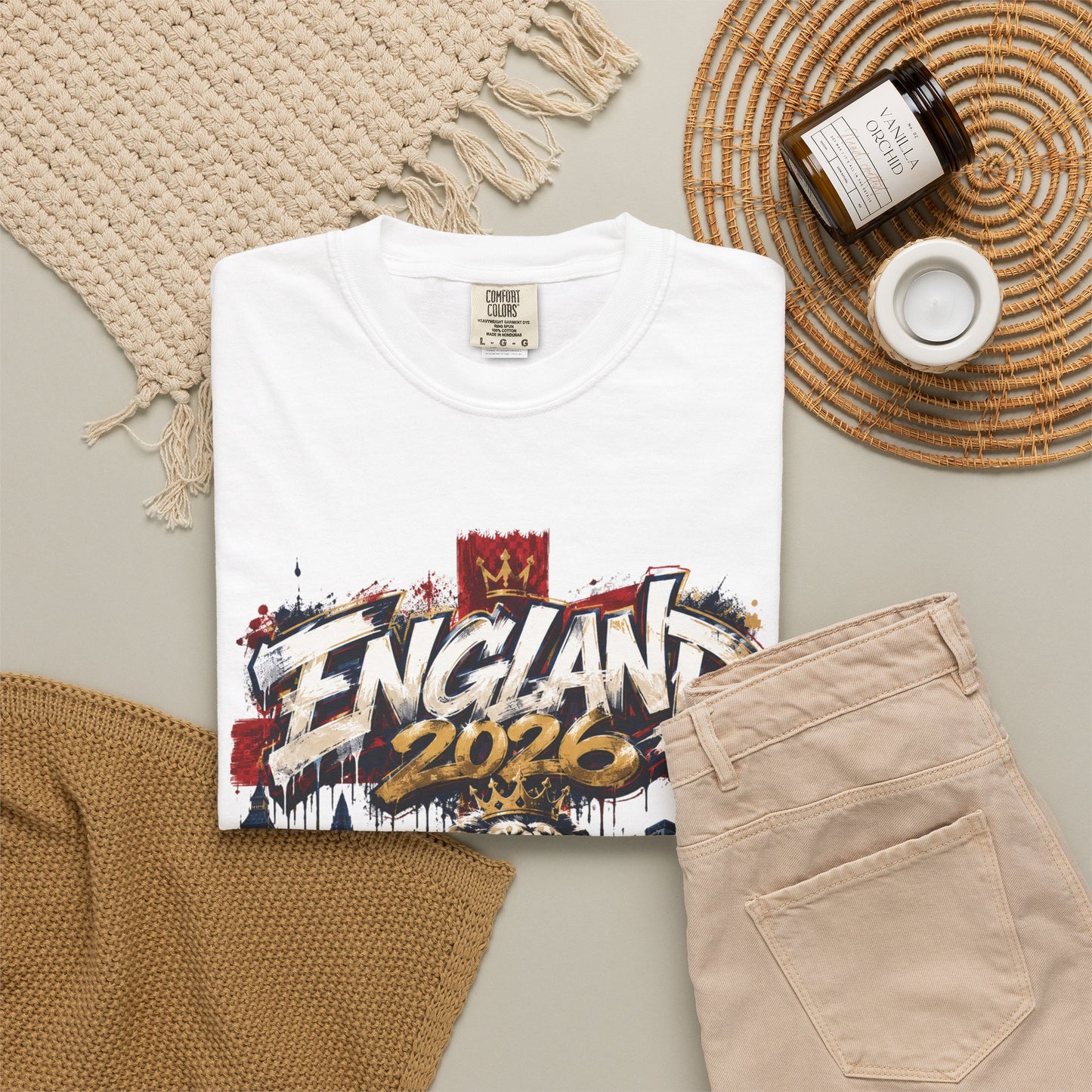 England Football 'Three Lions' Street Graffiti – World Cup 2026 | Premium Graphic Tee