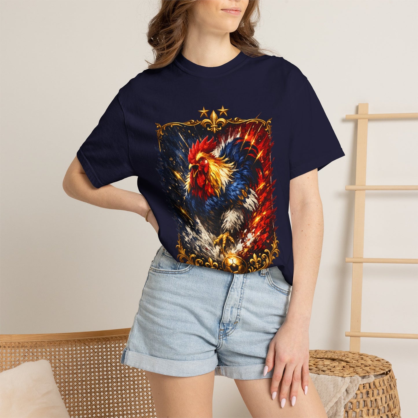 France Football Gallic Rooster Kinetic Shield – Golden Glory | Premium Graphic Tee