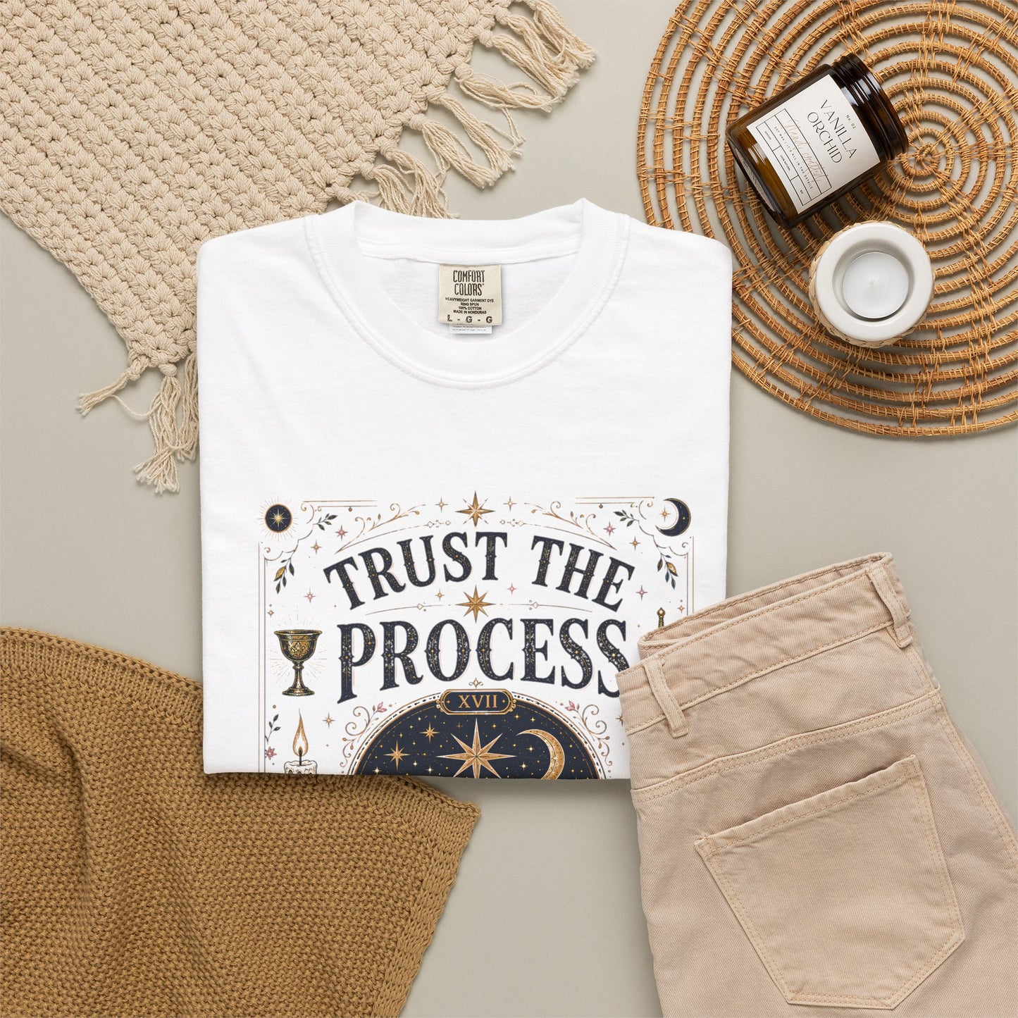 Trust The Process The Star Tarot Card Celestial Halloween | Premium Graphic Tee