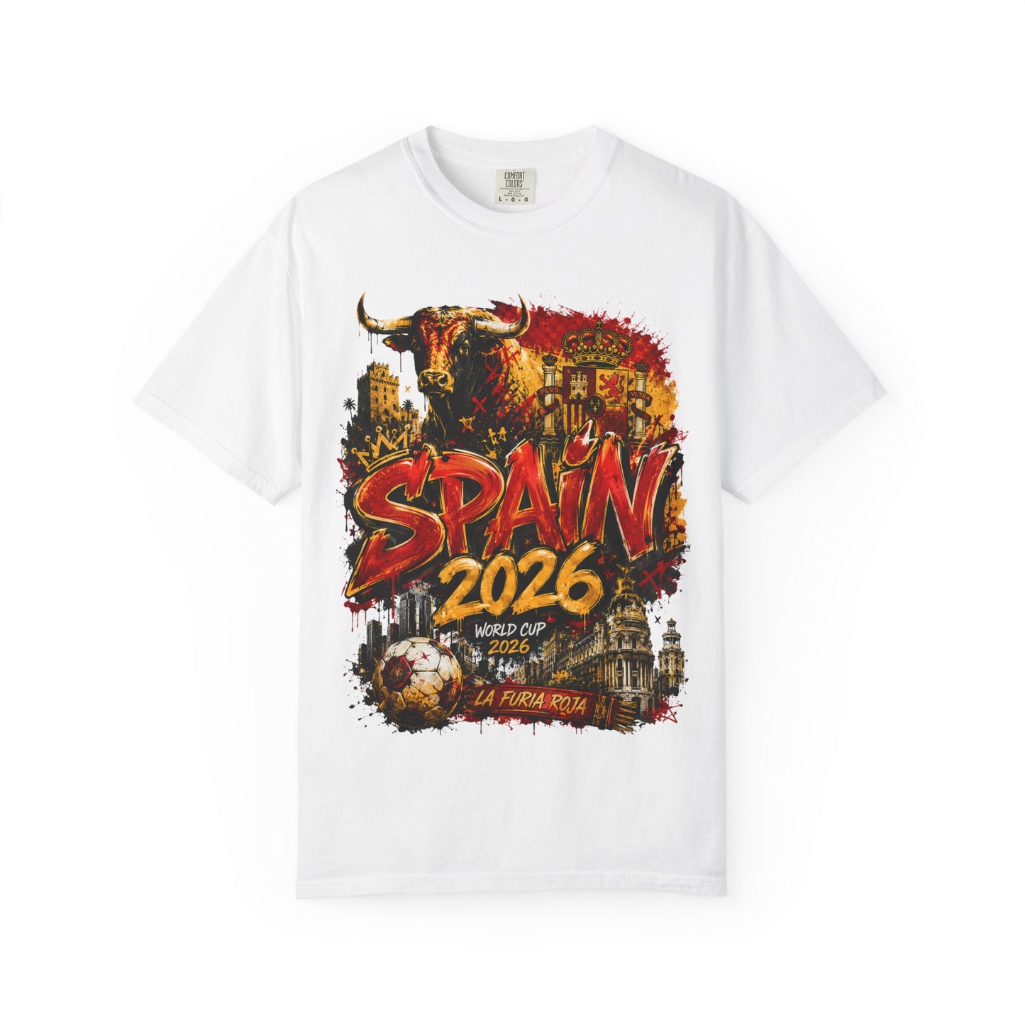 Spain Football World Cup 2026 'Furia Urbana' Graffiti Collage | Premium Graphic Tee