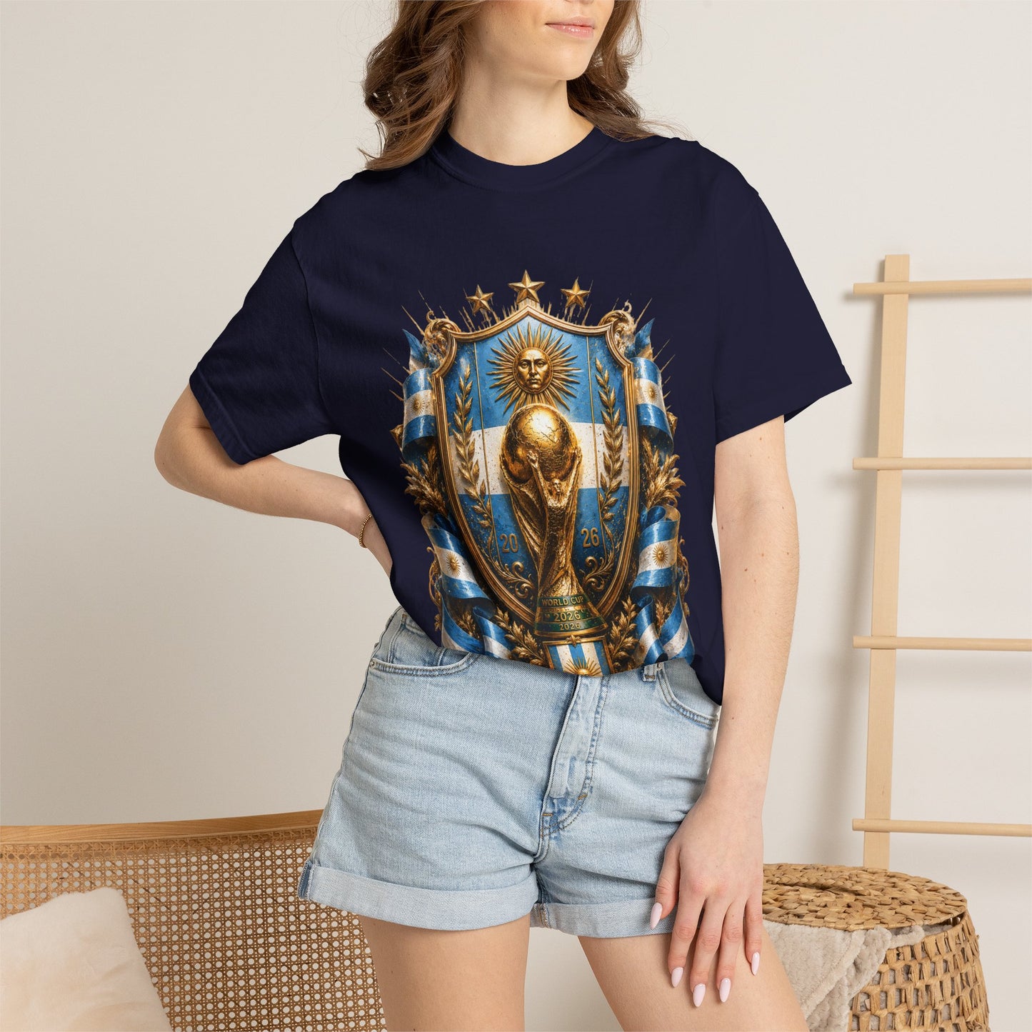 Argentina Football World Cup 2026 Sovereign Trophy Shield | Premium Graphic Tee