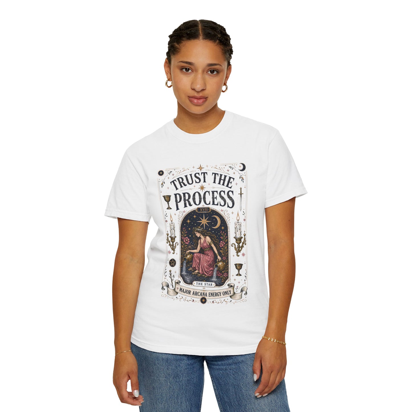 Trust The Process The Star Tarot Card Celestial Halloween | Premium Graphic Tee