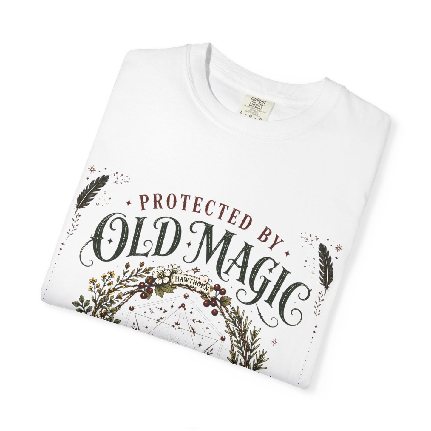 Protected By Old Magic Warding Wreath Halloween | Premium Graphic Tee