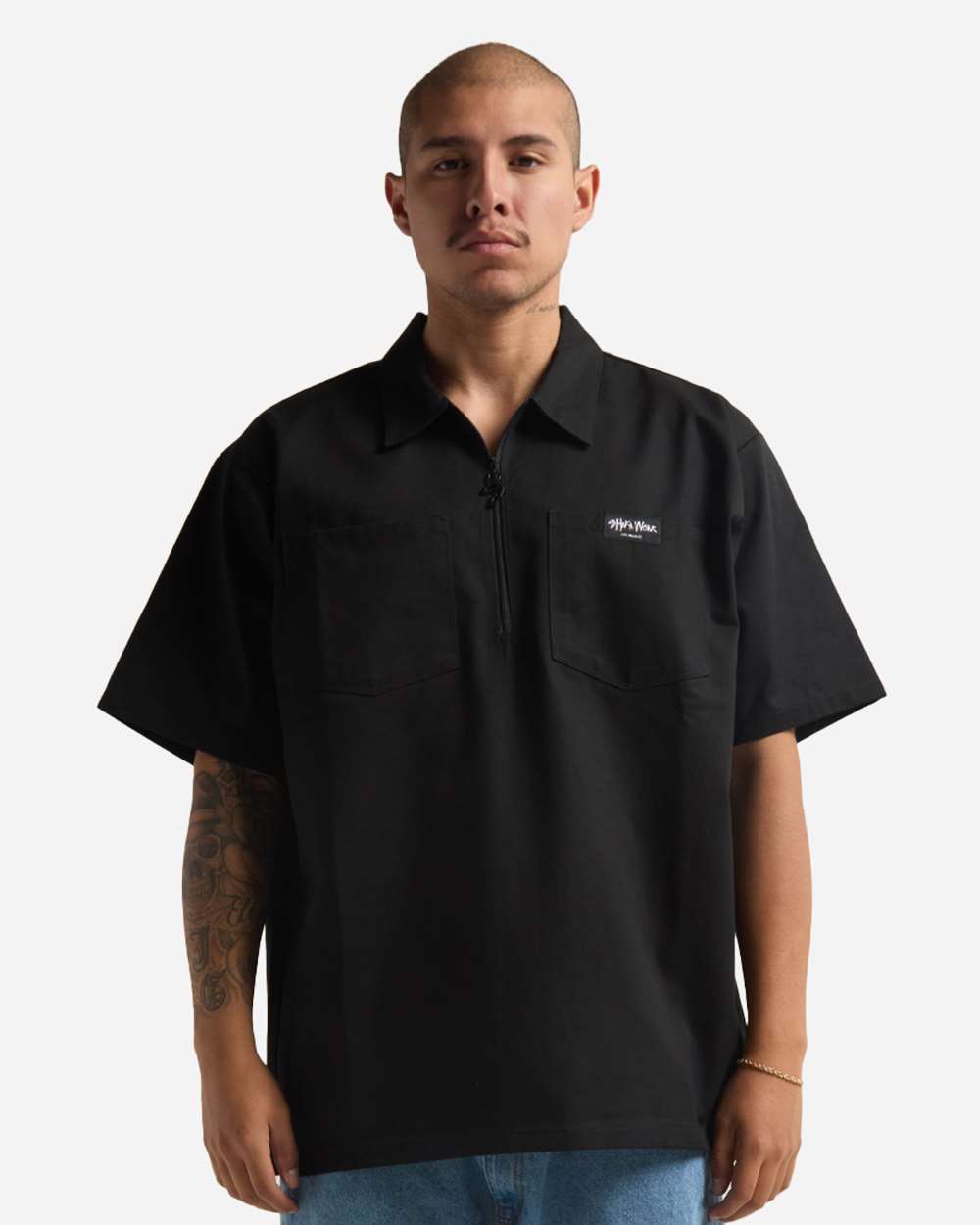 Men's Work Heavyweight Quarter-Zip Short Sleeve Shirt