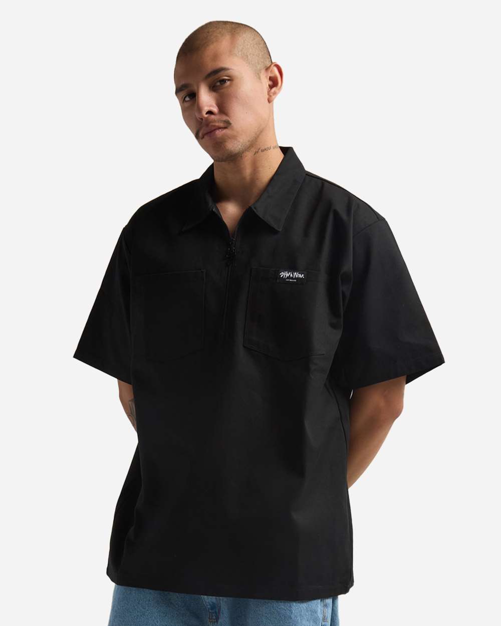 Men's Work Heavyweight Quarter-Zip Short Sleeve Shirt