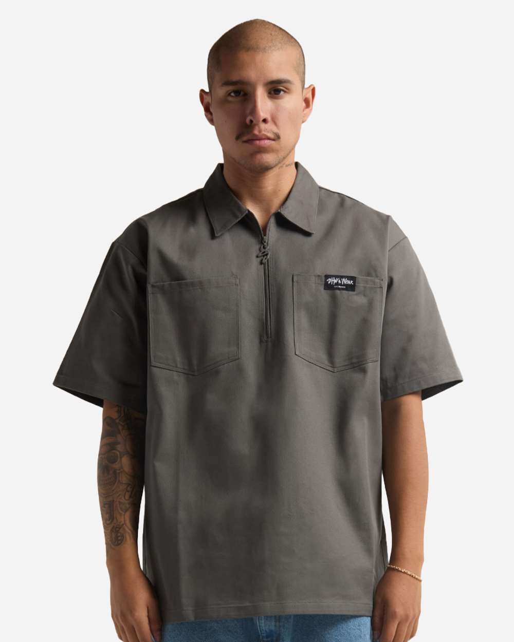 Men's Work Heavyweight Quarter-Zip Short Sleeve Shirt