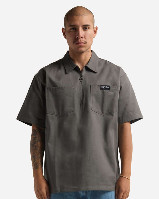 Men's Work Heavyweight Quarter-Zip Short Sleeve Shirt