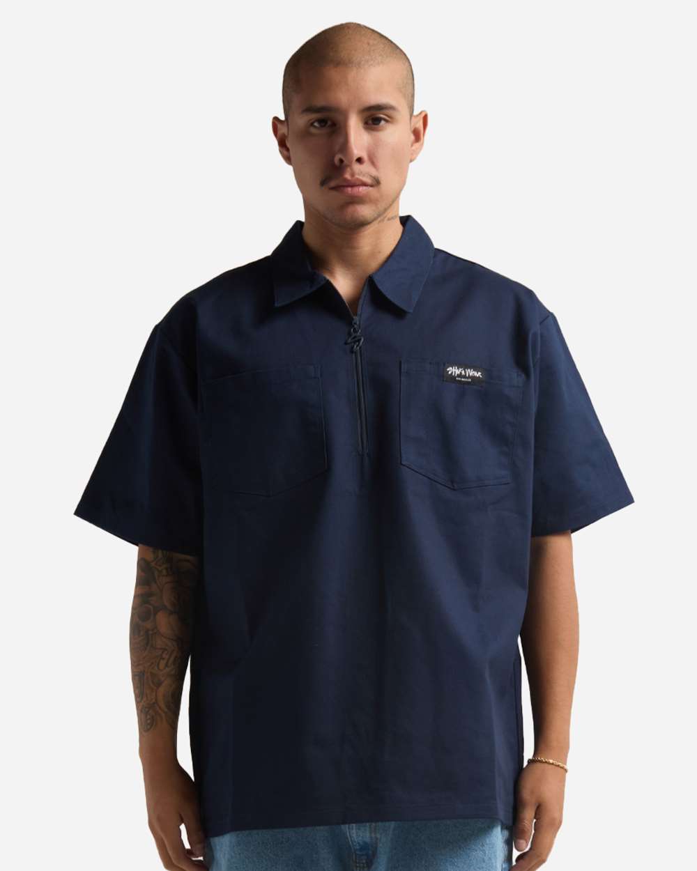 Men's Work Heavyweight Quarter-Zip Short Sleeve Shirt