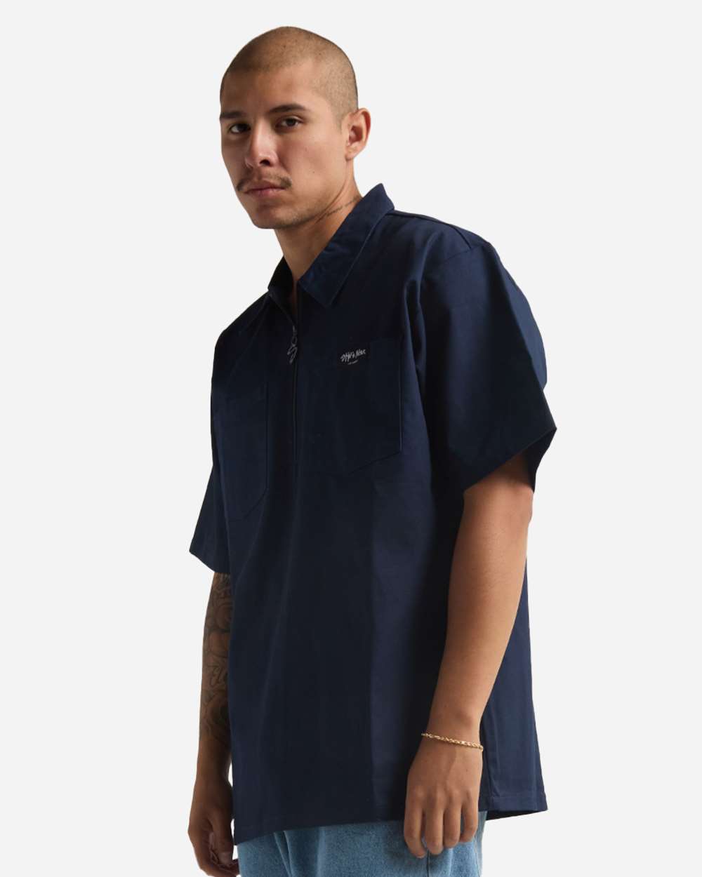 Men's Work Heavyweight Quarter-Zip Short Sleeve Shirt