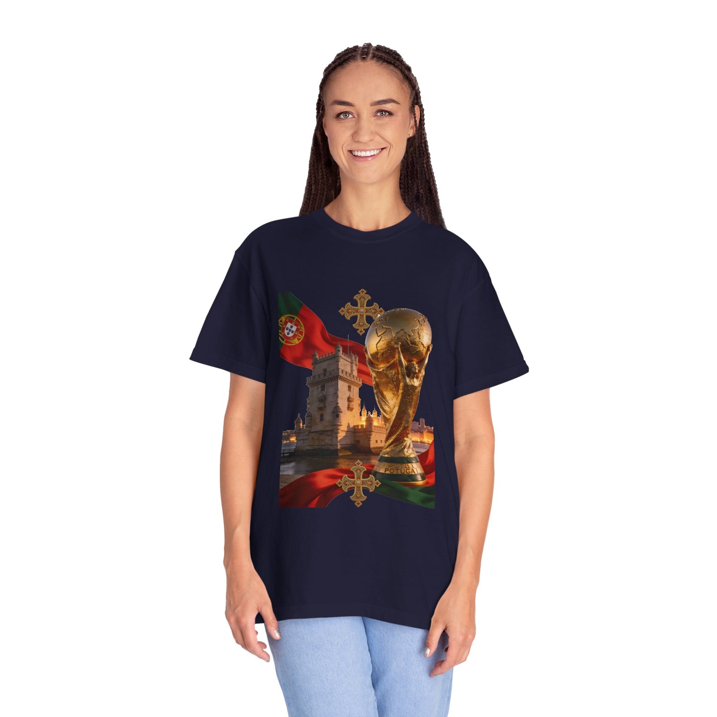 Portugal Football 'Torre de Belém' Majestic Trophy | Premium Graphic Tee