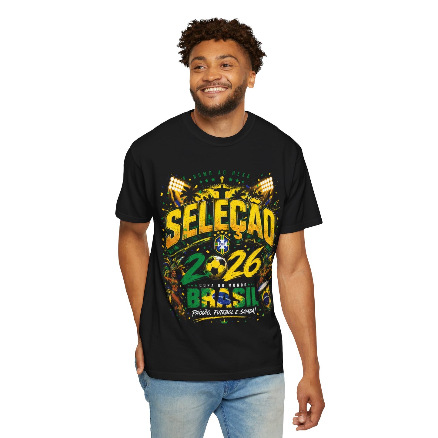 Brazil Selecao 2026 World Cup T-Shirt PNG | Samba Football Graphic Tee Design | Copa Do Mundo Soccer Fan Gif