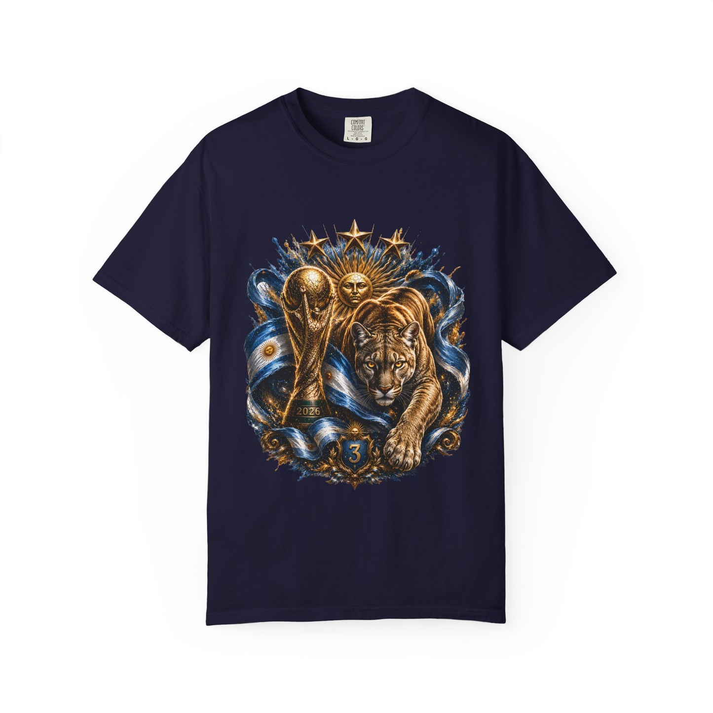 Argentina Football 'Puma de las Pampas' World Cup 2026 – Celestial Trophy | Premium Graphic Tee