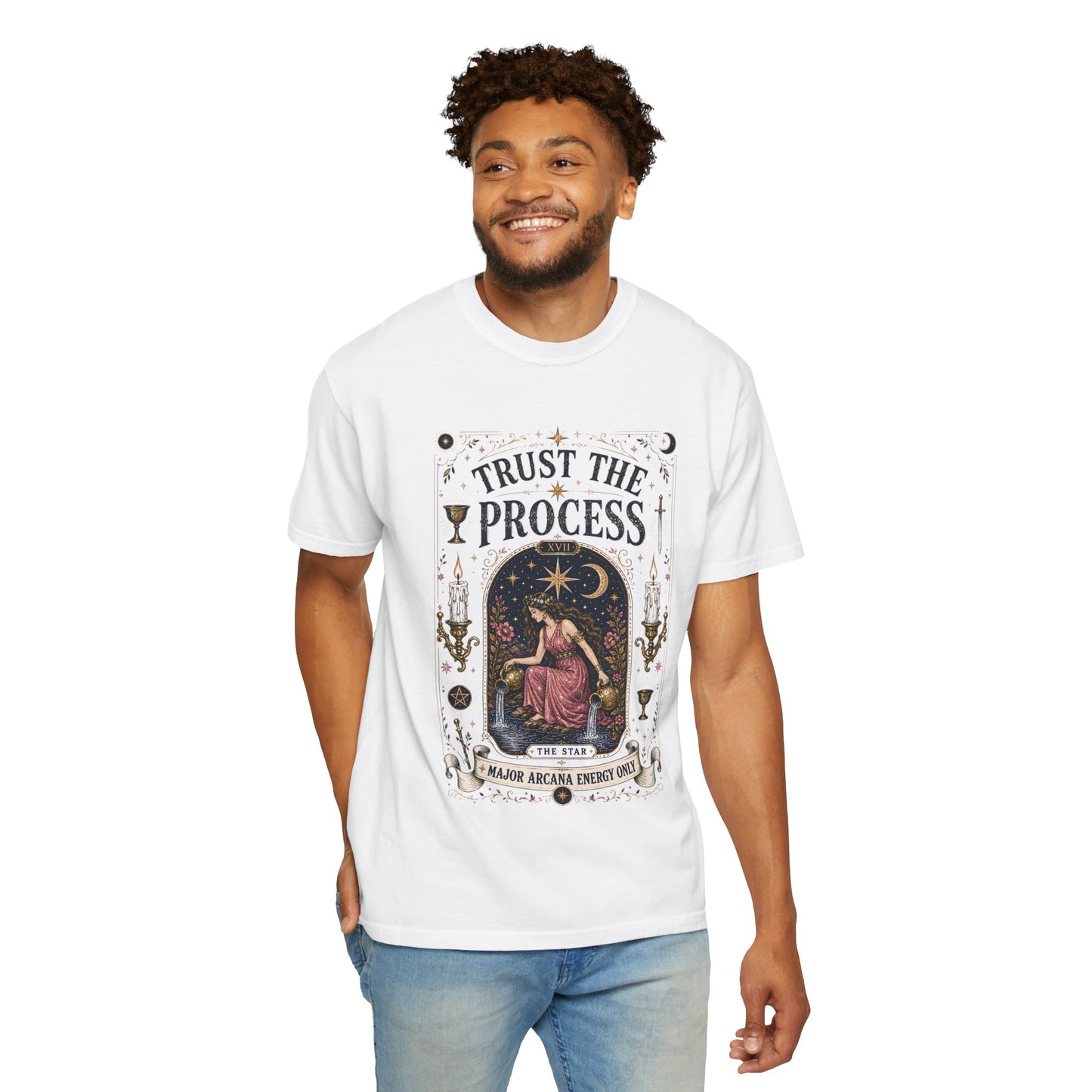 Trust The Process The Star Tarot Card Celestial Halloween | Premium Graphic Tee