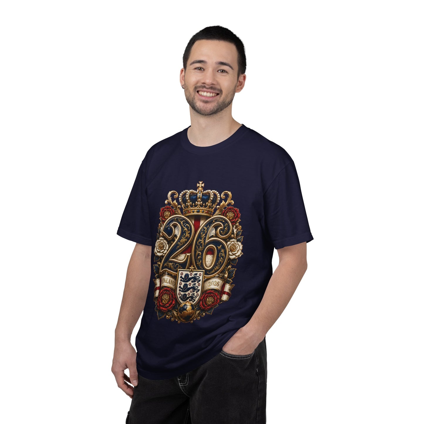 England Football '26 Baroque Monogram – Three Lions | Premium Graphic Tee