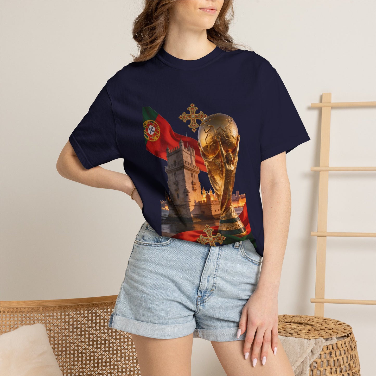 Portugal Football 'Torre de Belém' Majestic Trophy | Premium Graphic Tee