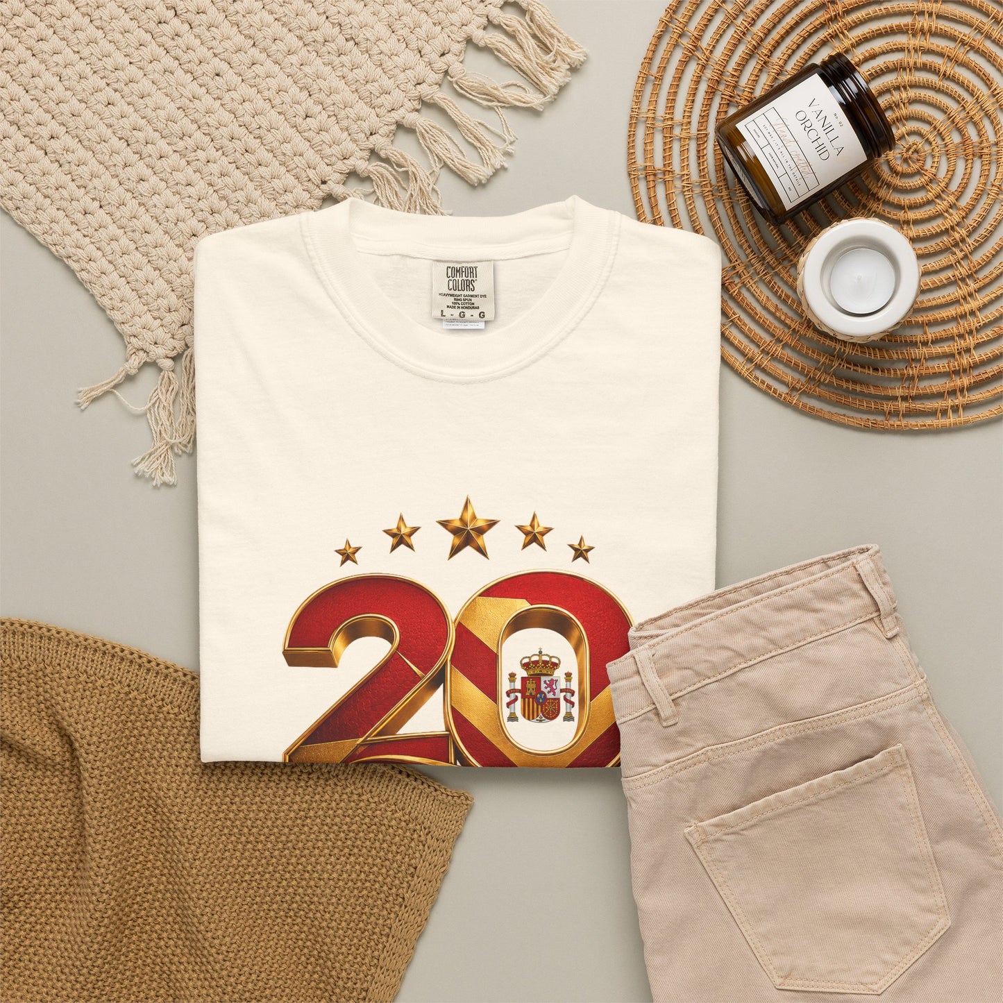 Spain Football World Cup 2026 'Ano de Glória' Typography Crest | Premium Graphic Tee