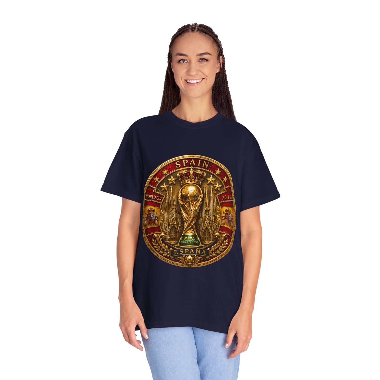 Spain Football World Cup 2026 'Medalha de Sagrada' Round Medallion | Premium Graphic Tee