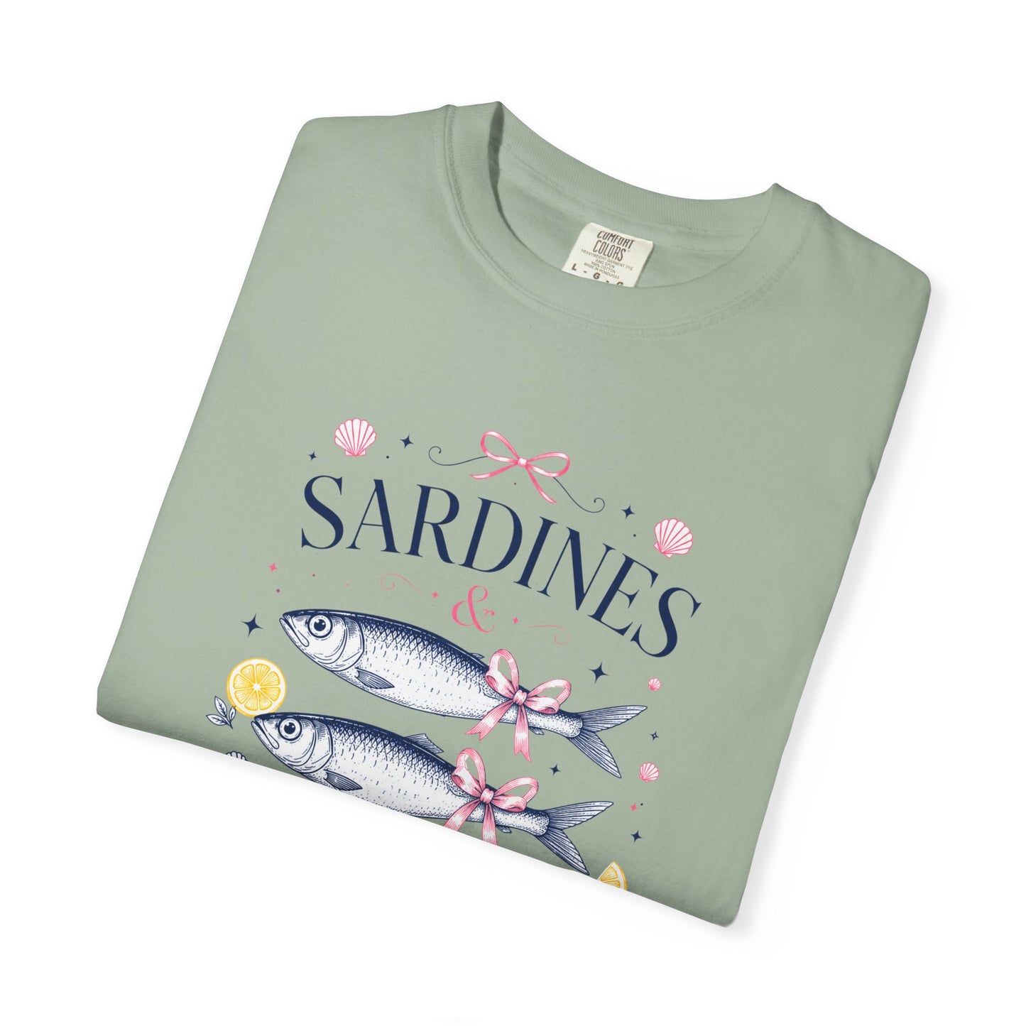 Sardines & Bows 'Mediterranean Social Club' Summer Graphic Tee – Coastal Coquette Aesthetic