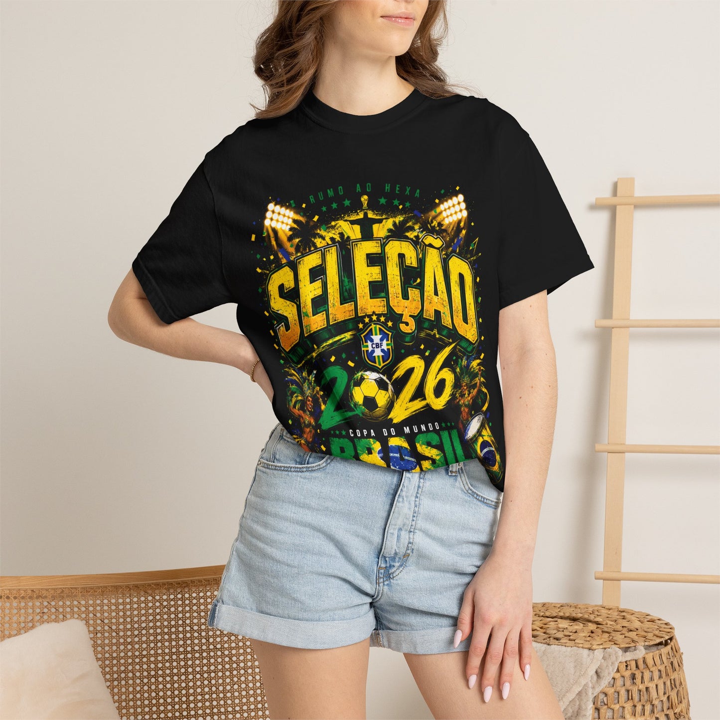 Brazil Selecao 2026 World Cup T-Shirt PNG | Samba Football Graphic Tee Design | Copa Do Mundo Soccer Fan Gif