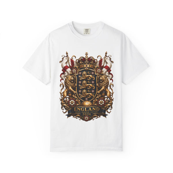 Imperial Three Lions Shield – England Football Baroque Heritage | Premium Graphic Tee