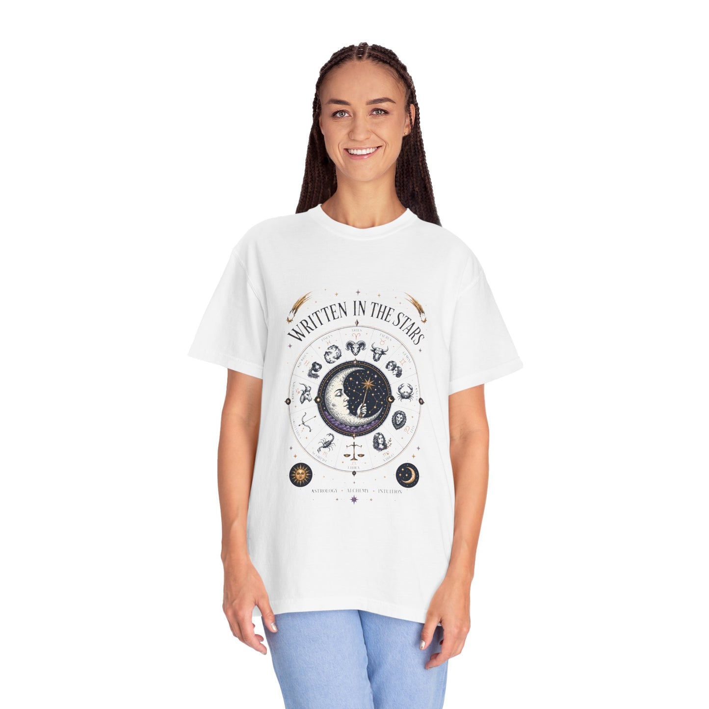 Written In The Stars Astrology Zodiac Wheel Halloween | Premium Graphic Tee