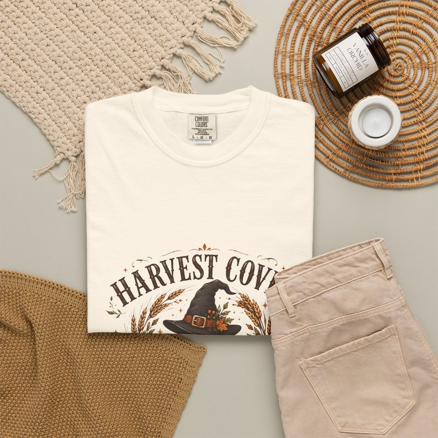 Harvest Coven Autumn Pumpkin Witch Hat | Premium Graphic Tee