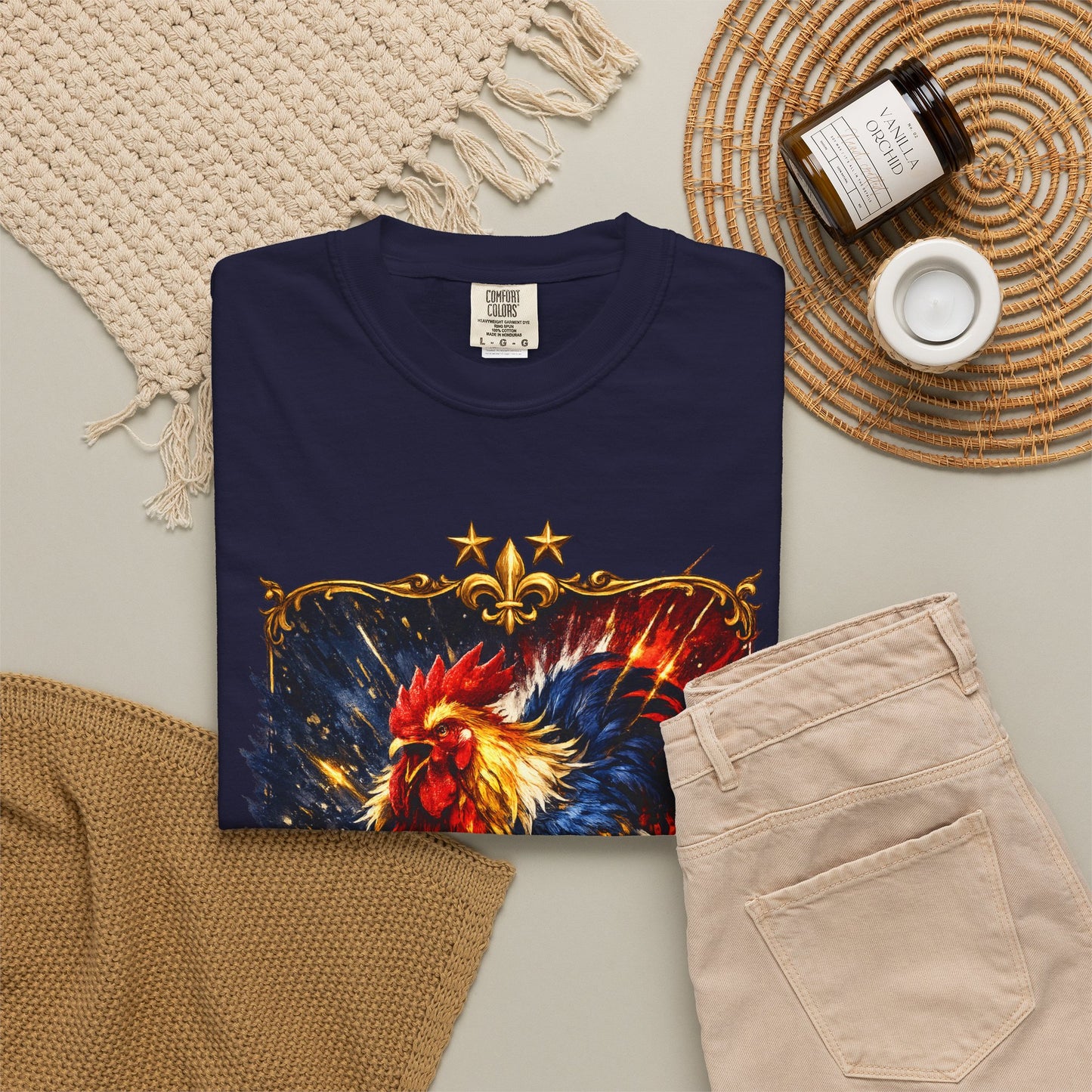 France Football Gallic Rooster Kinetic Shield – Golden Glory | Premium Graphic Tee