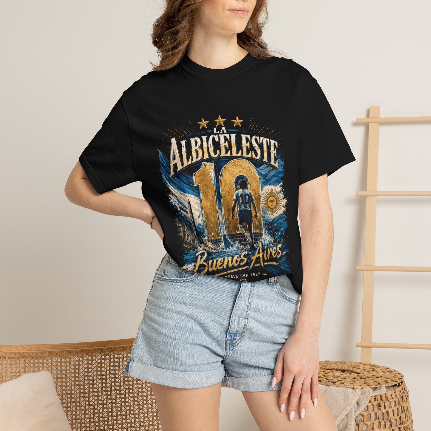 La Albiceleste Buenos Aires PNG | Argentina Number 10 World Cup 2026 Soccer Graphic Design File | AFA Fan Shirt