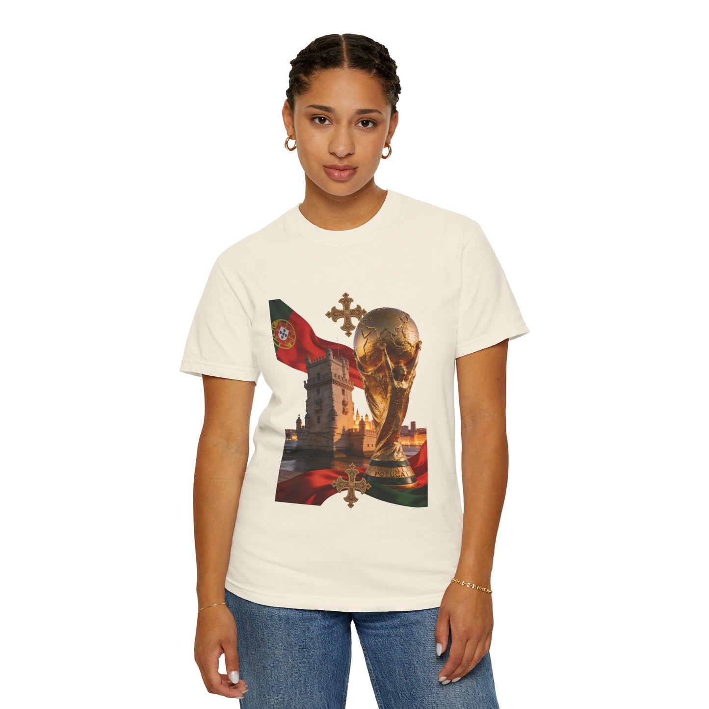 Portugal Football 'Torre de Belém' Majestic Trophy | Premium Graphic Tee