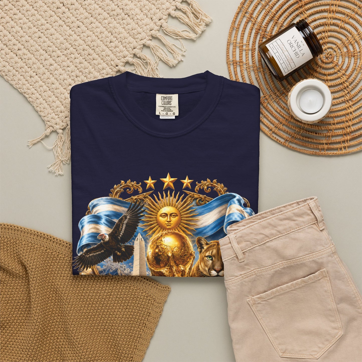 Argentina Football World Cup 2026 'Republica de Campeones' Epic Collage | Premium Summer Tee