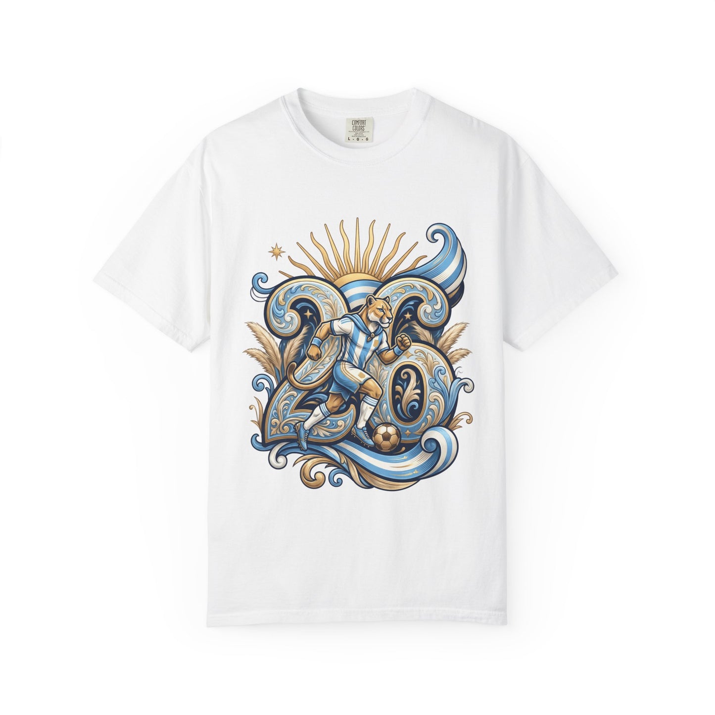 Argentina Football 'Puma de las Pampas' World Cup 2026 Filigree Monogram | Premium Graphic Tee