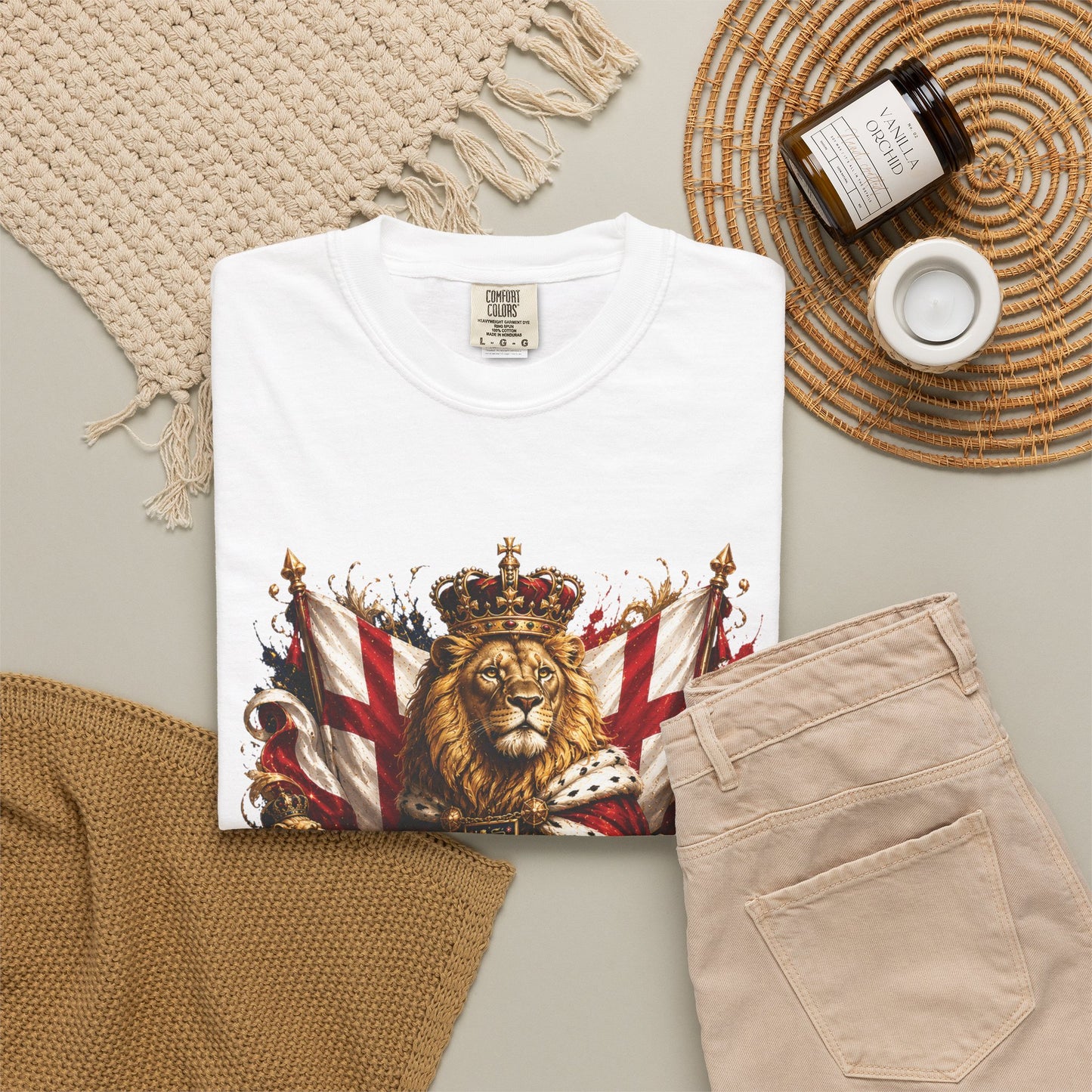 Sovereign Three Lions Crest – England Football Royal Legacy | Premium Graphic Tee