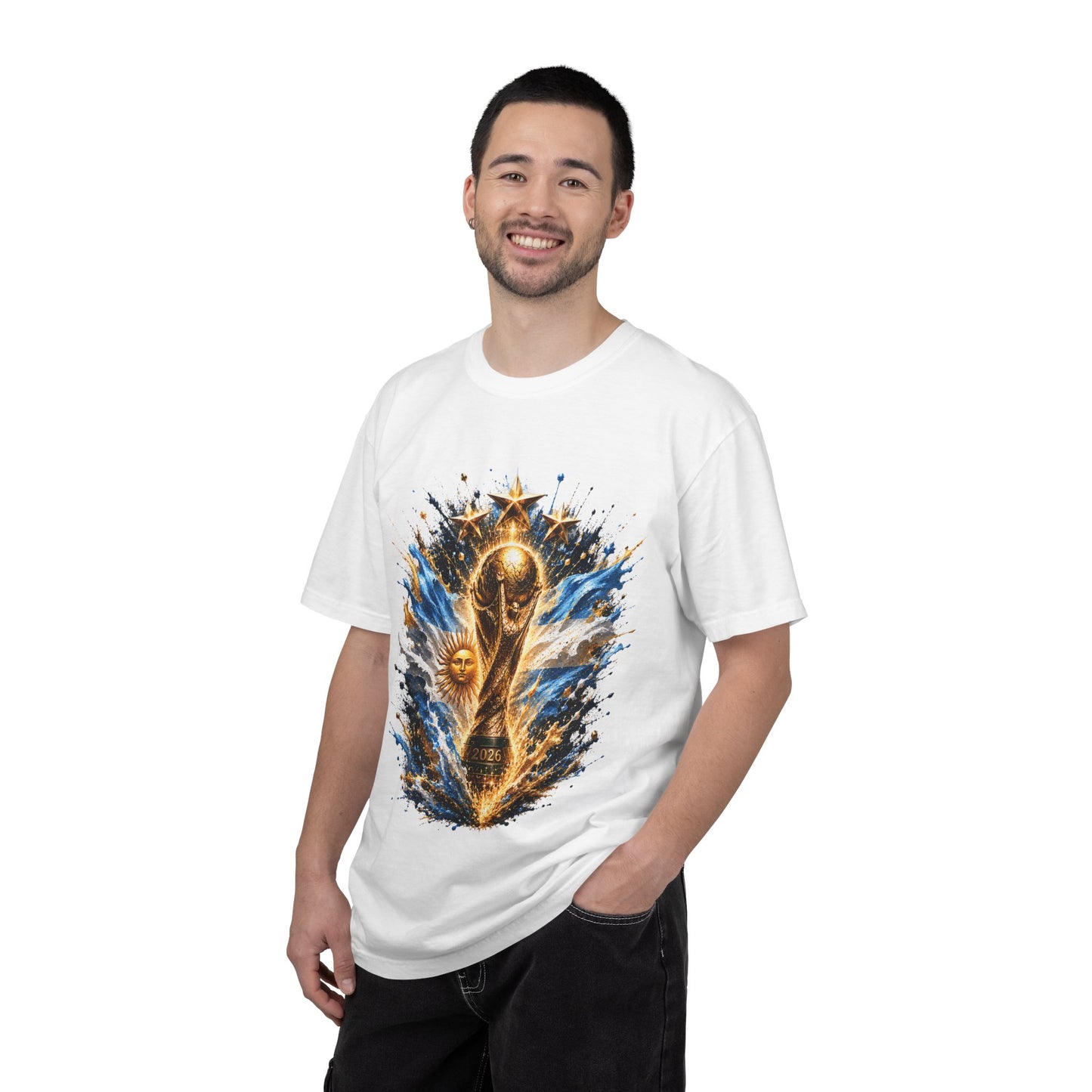 Argentina Football World Cup 2026 Kinetic Trophy – Celestial Glory | Premium Graphic Tee