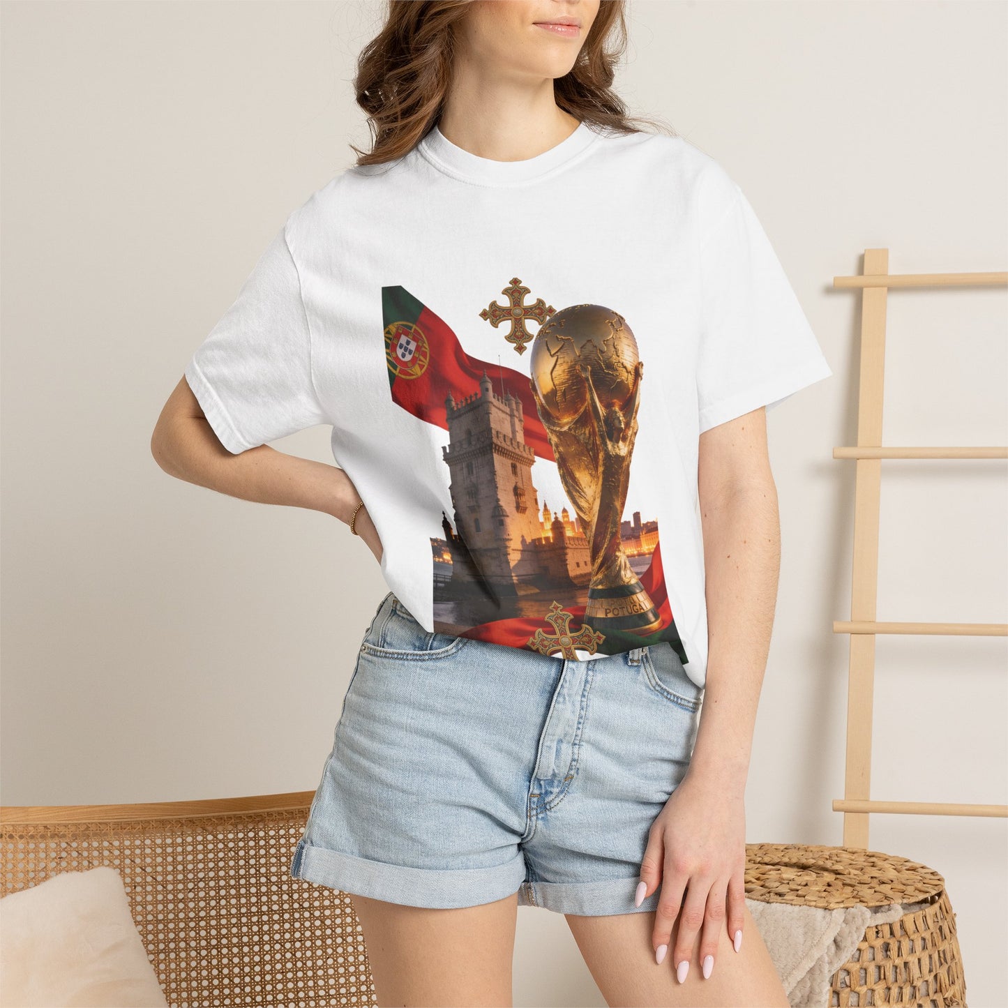 Portugal Football 'Torre de Belém' Majestic Trophy | Premium Graphic Tee