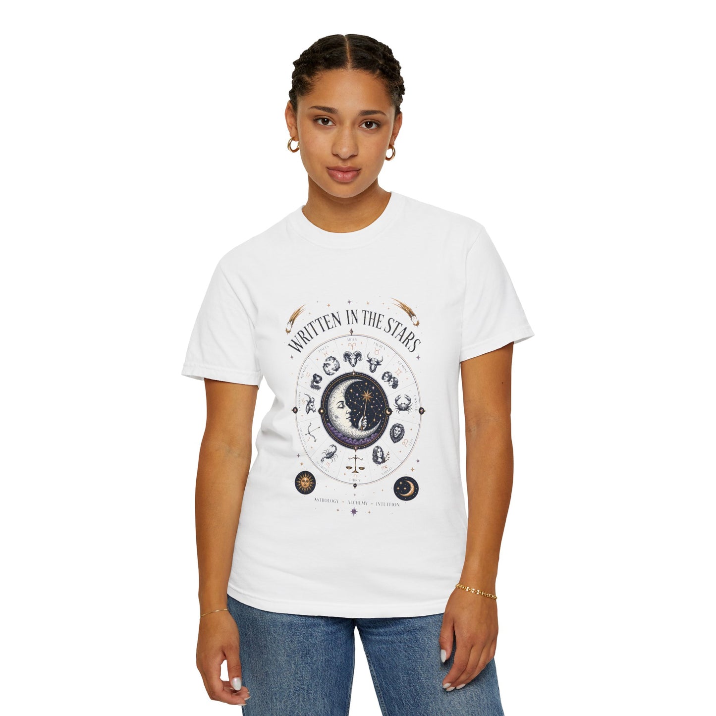 Written In The Stars Astrology Zodiac Wheel Halloween | Premium Graphic Tee