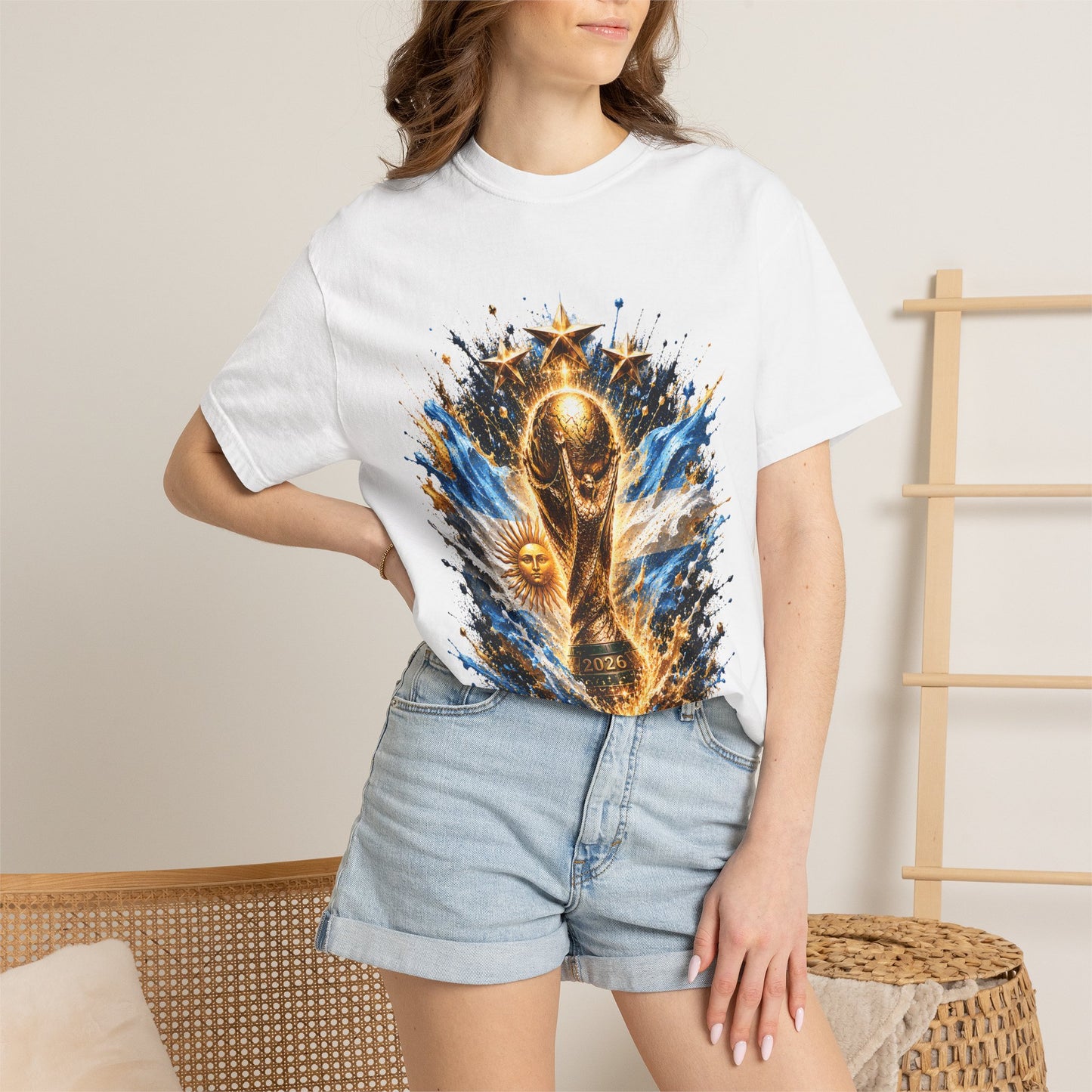 Argentina Football World Cup 2026 Kinetic Trophy – Celestial Glory | Premium Graphic Tee