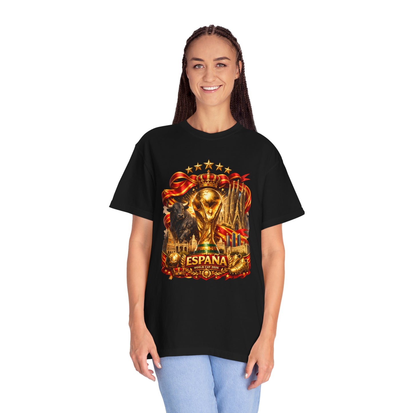Spain Football World Cup 2026 'Reino Dorado' Iconic Elements | Premium Graphic Tee