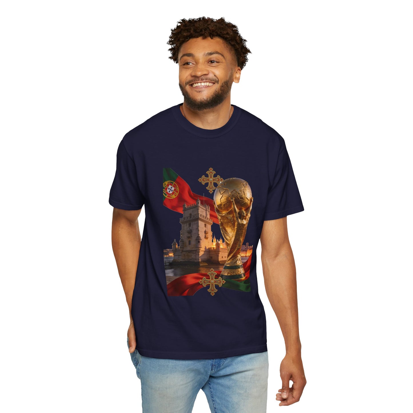 Portugal Football 'Torre de Belém' Majestic Trophy | Premium Graphic Tee