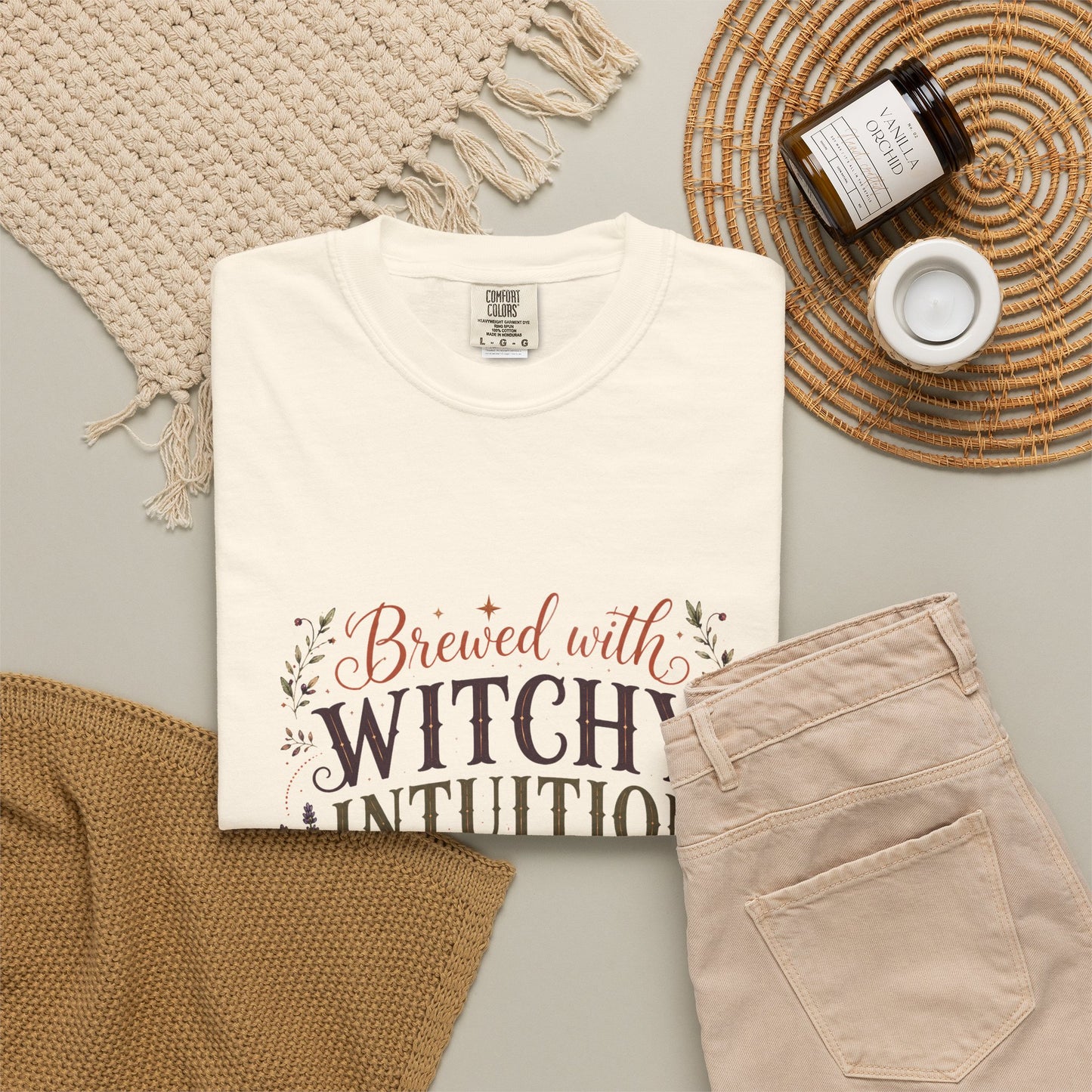 Brewed With Witchy Intuition Cozy Autumn Cauldron Tea | Premium Graphic Tee
