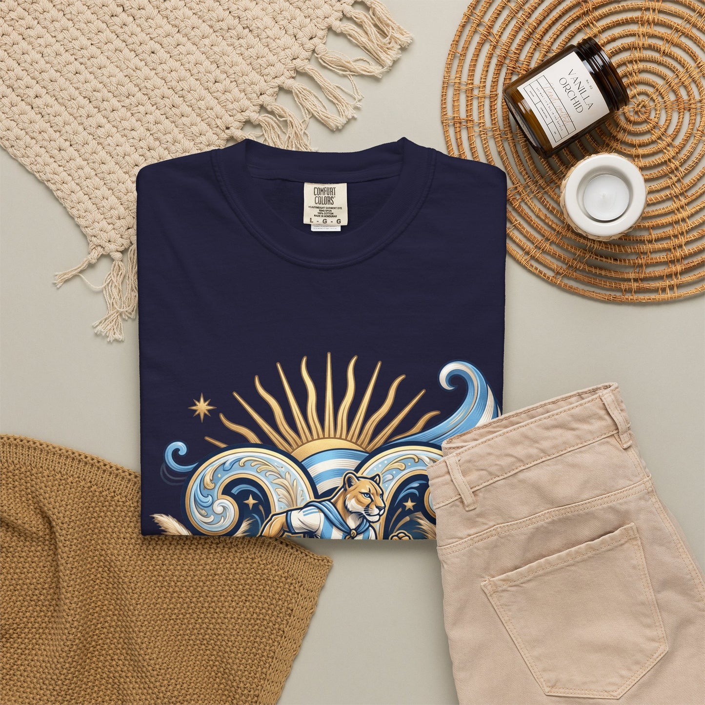 Argentina Football 'Puma de las Pampas' World Cup 2026 Filigree Monogram | Premium Graphic Tee