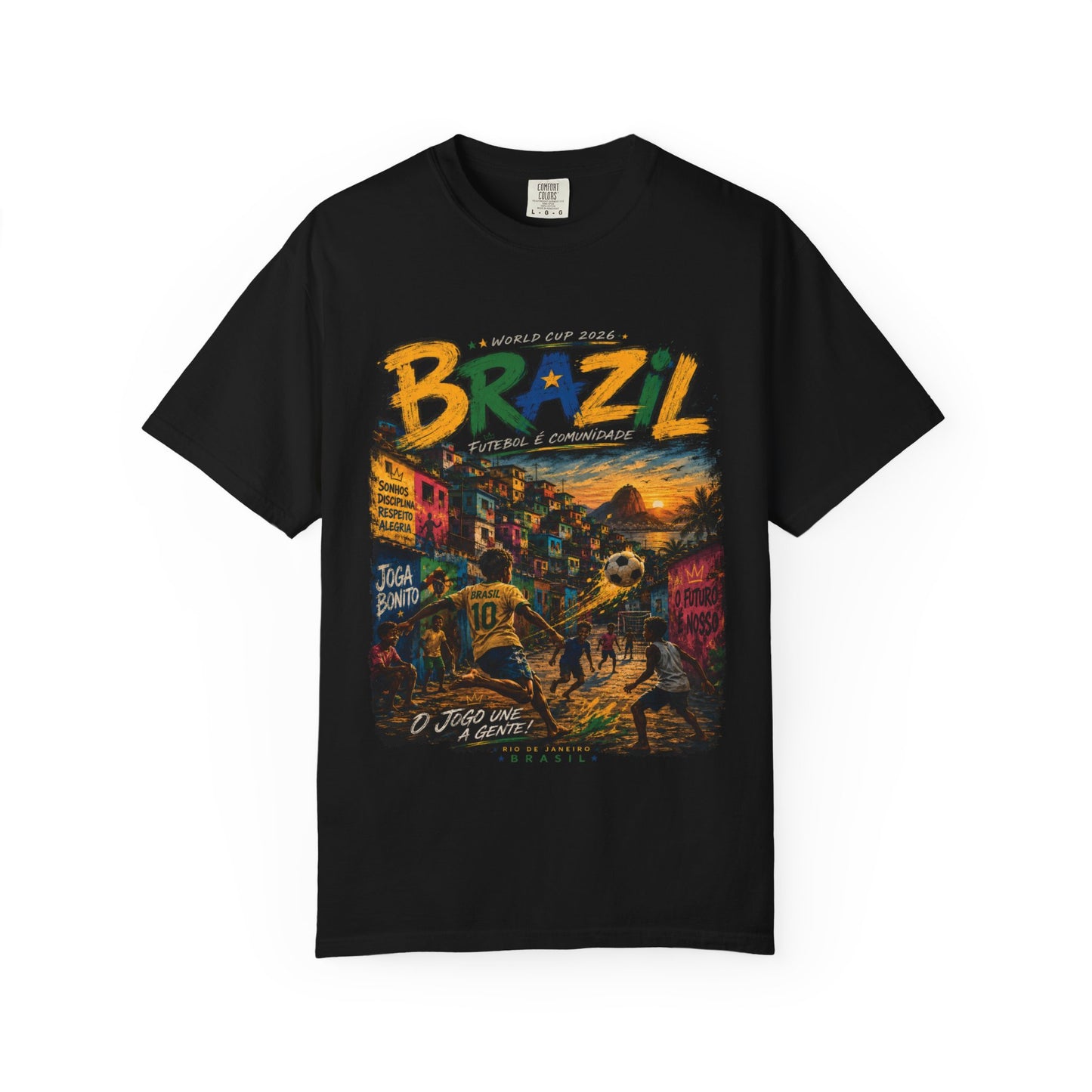 Brazil Favela World Cup 2026 T-Shirt PNG | Joga Bonito Street Soccer Graphic Tee | Copa Do Mundo Fan Gift