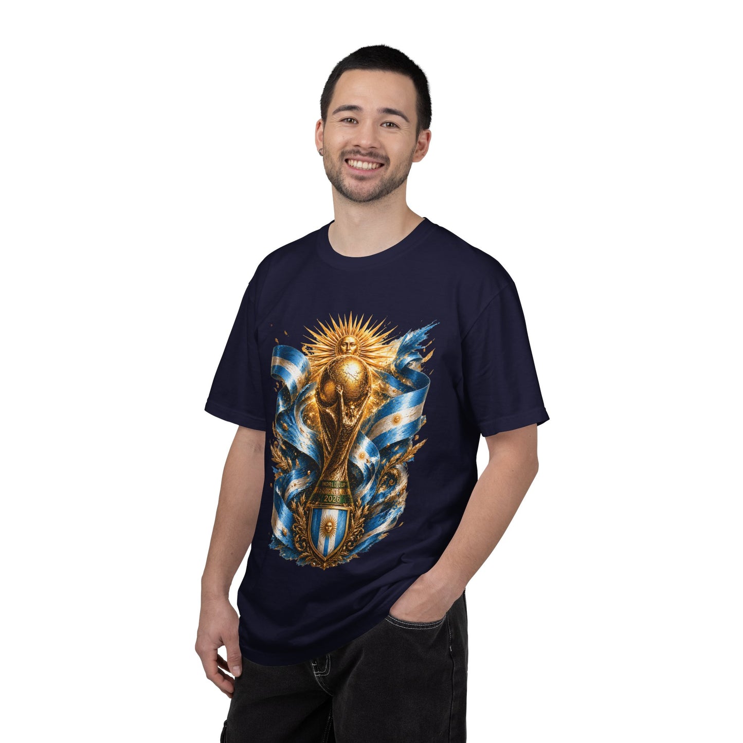 Argentina Football World Cup 2026 Radiant Trophy Shield – Celestial Glory | Premium Summer Tee