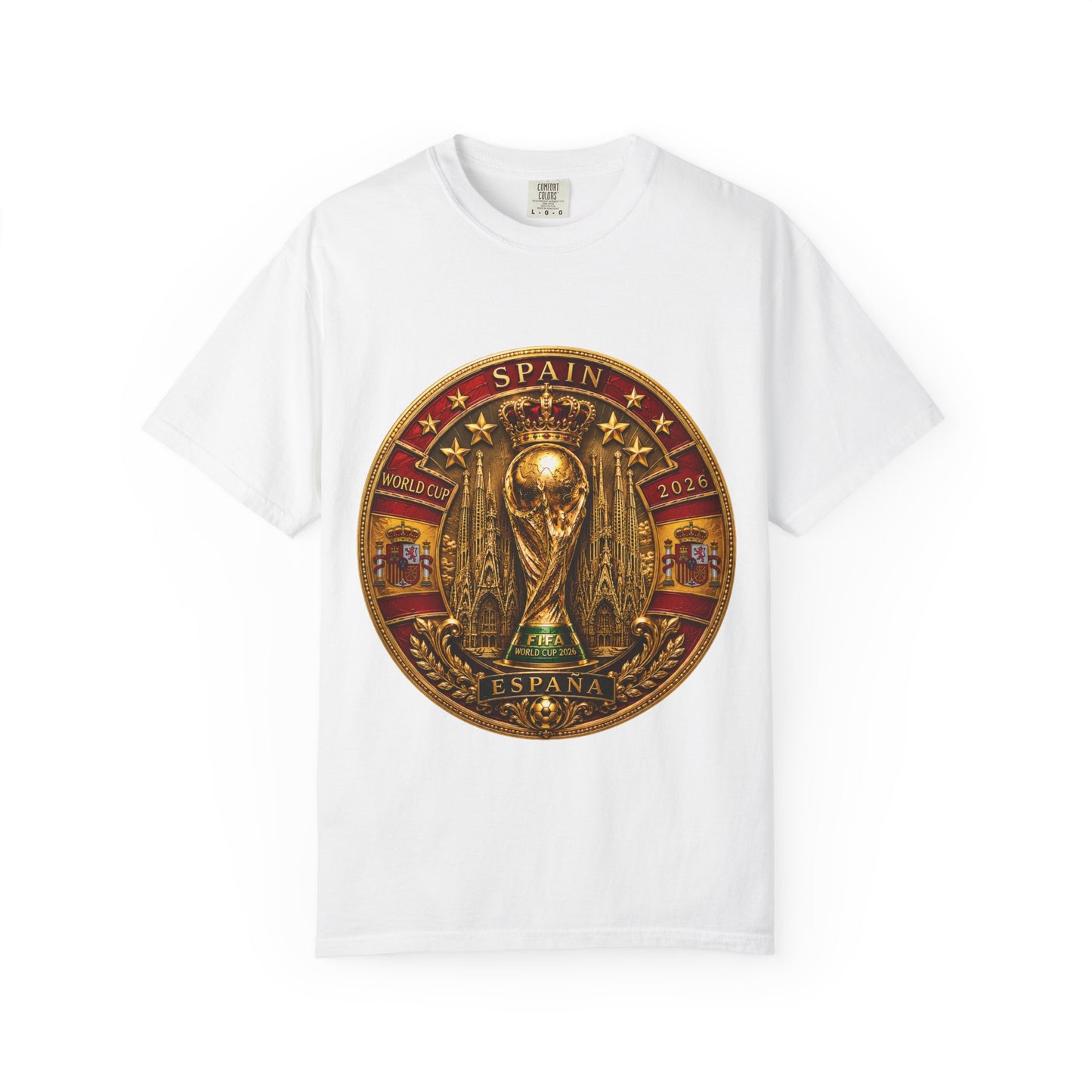 Spain Football World Cup 2026 'Medalha de Sagrada' Round Medallion | Premium Graphic Tee