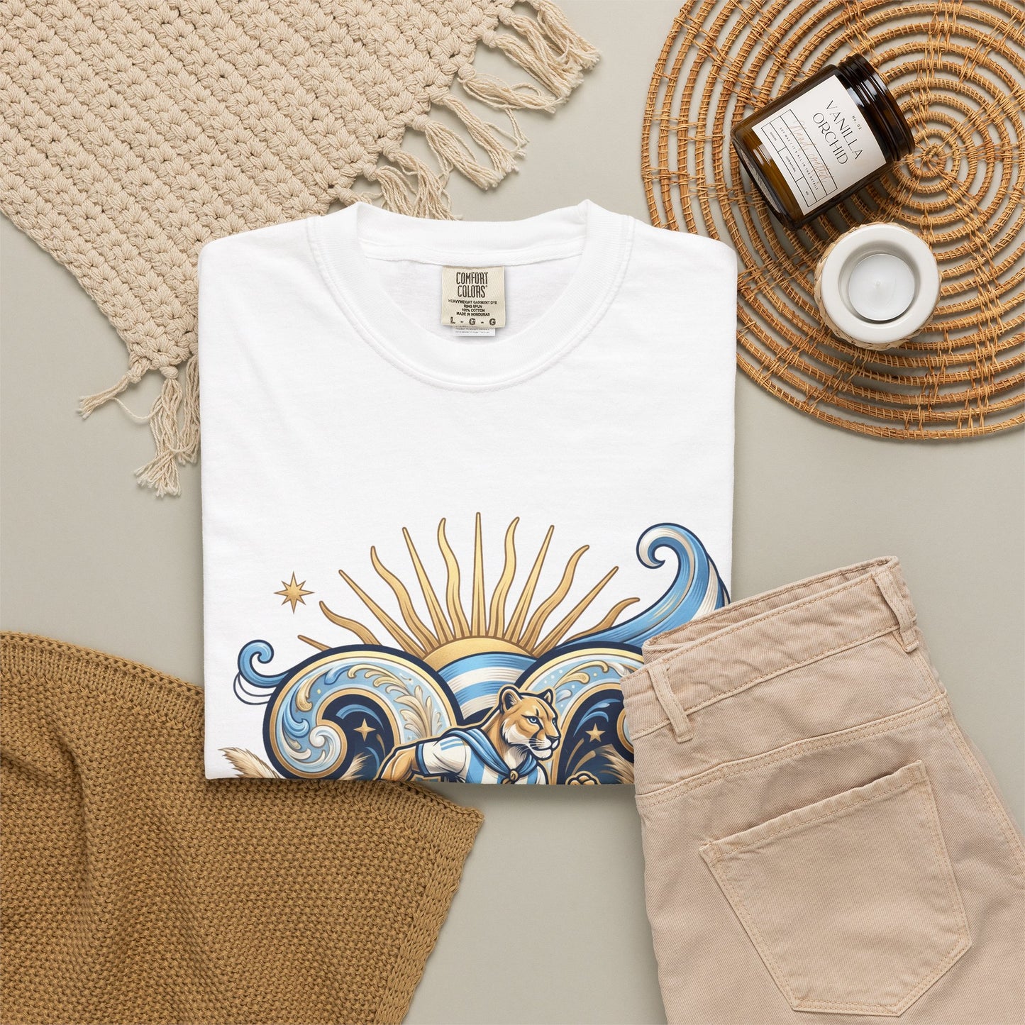 Argentina Football 'Puma de las Pampas' World Cup 2026 Filigree Monogram | Premium Graphic Tee